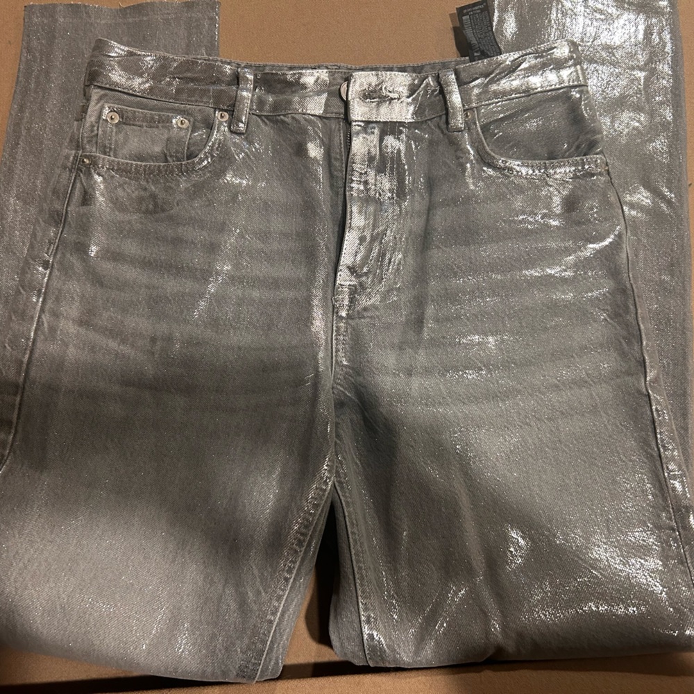 Zara Metallic Jeans SIZE 6 Never been worn
